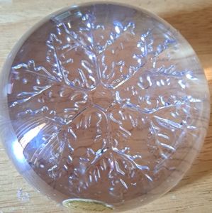 Vintage Cristal France Snowflake Paper Weight Genuine Lead Crystal